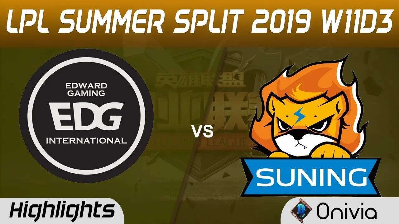 EDG vs SN Highlights Game 1 LPL Summer 2019 W11D3 Edward Gaming vs Suning LPL Highlights by Onivia thumbnail