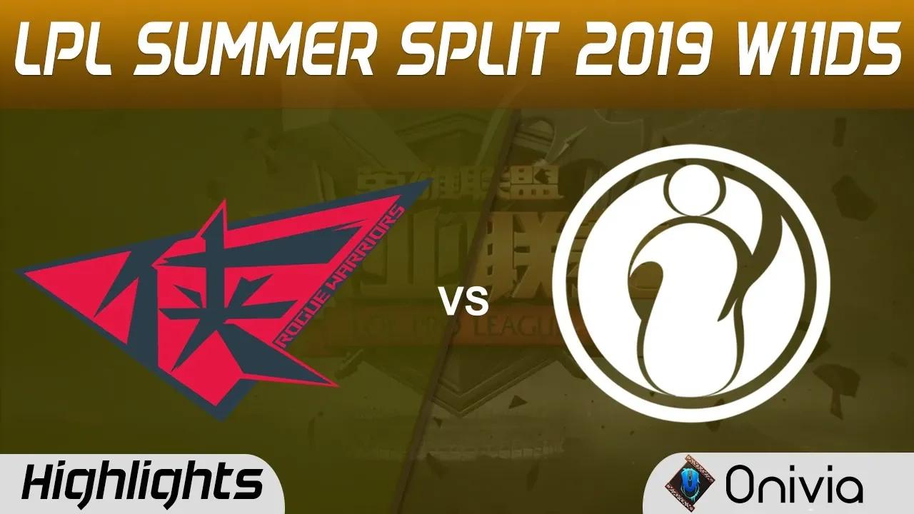 RW vs IG Highlights Game 1 LPL Summer 2019 W11D5 Rouge Warriors vs Invictus Gaming LPL Highlights by thumbnail