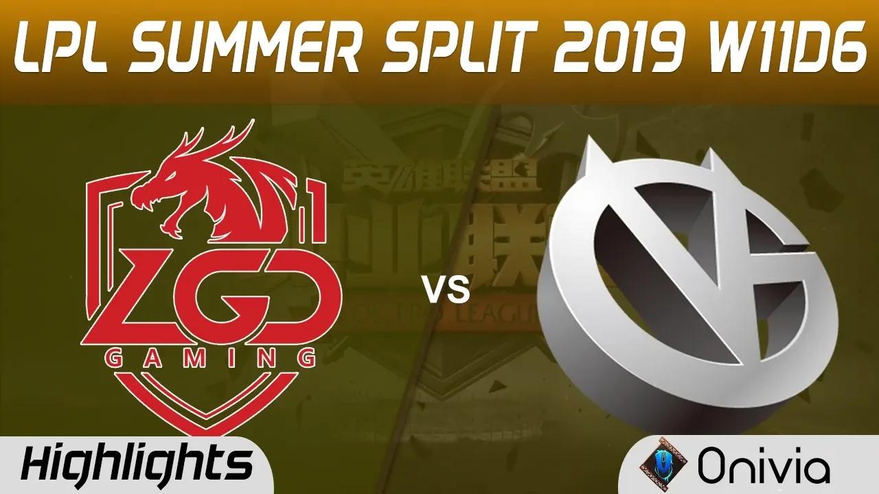 LGD vs VG Highlights Game 2 LPL Summer 2019 W11D6 LGD Gaming vs Vici Gaming LPL Highlights by Onivia thumbnail