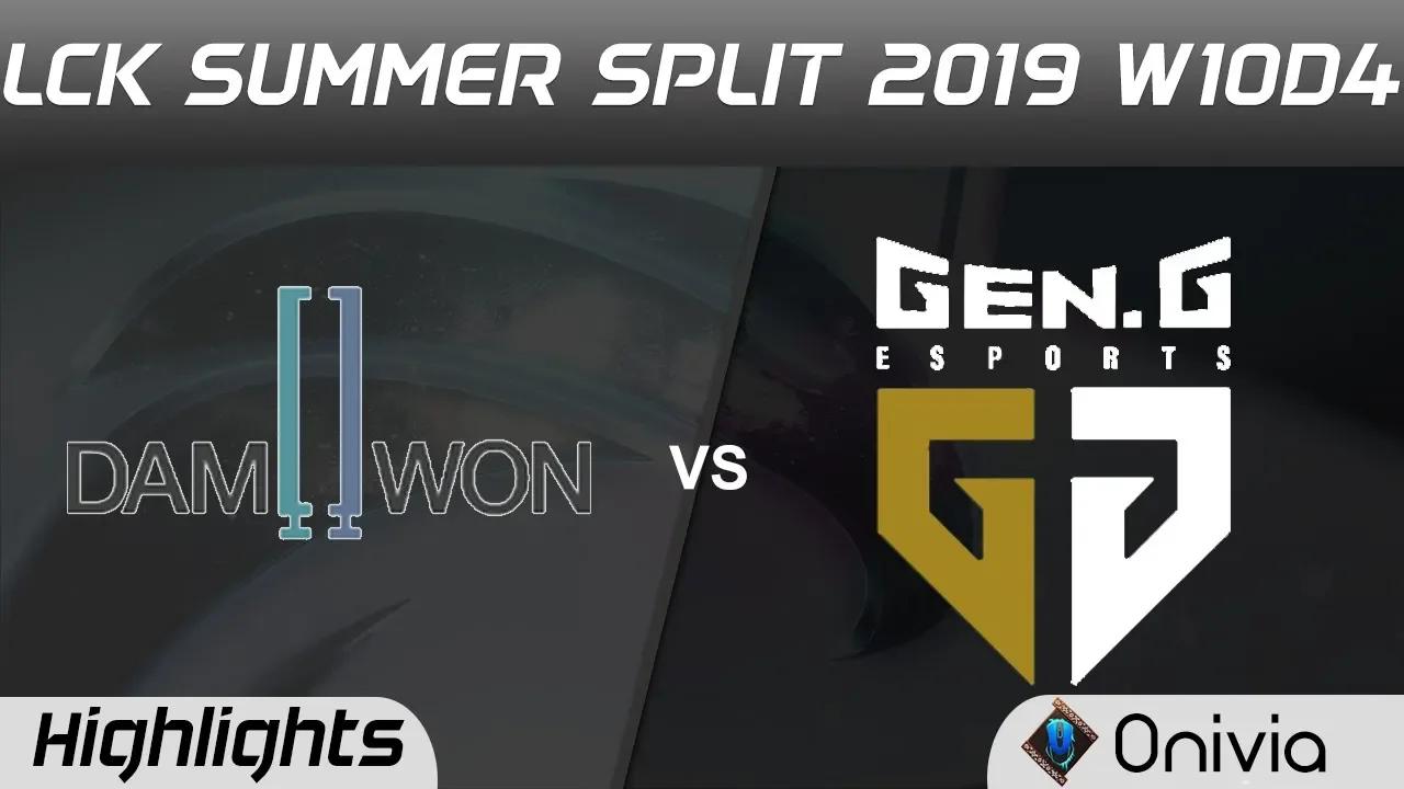 DWG vs GEN Highlights Game 1 LCK Summer 2019 W10D4 Damwon Gaming vs GenG Highlights by Onivia thumbnail