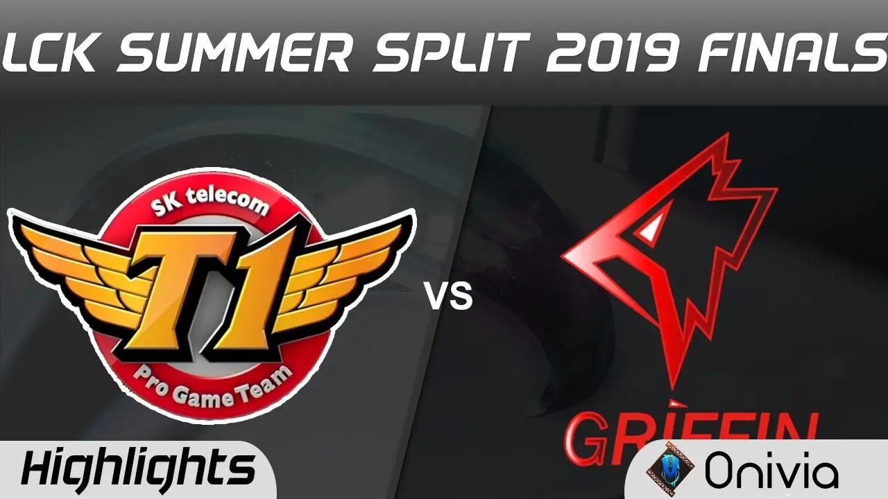 SKT vs GRF Highlights Game 1 LCK Summer 2019 Finals SK Telecom T1 vs Griffin Highlights by Onivia thumbnail