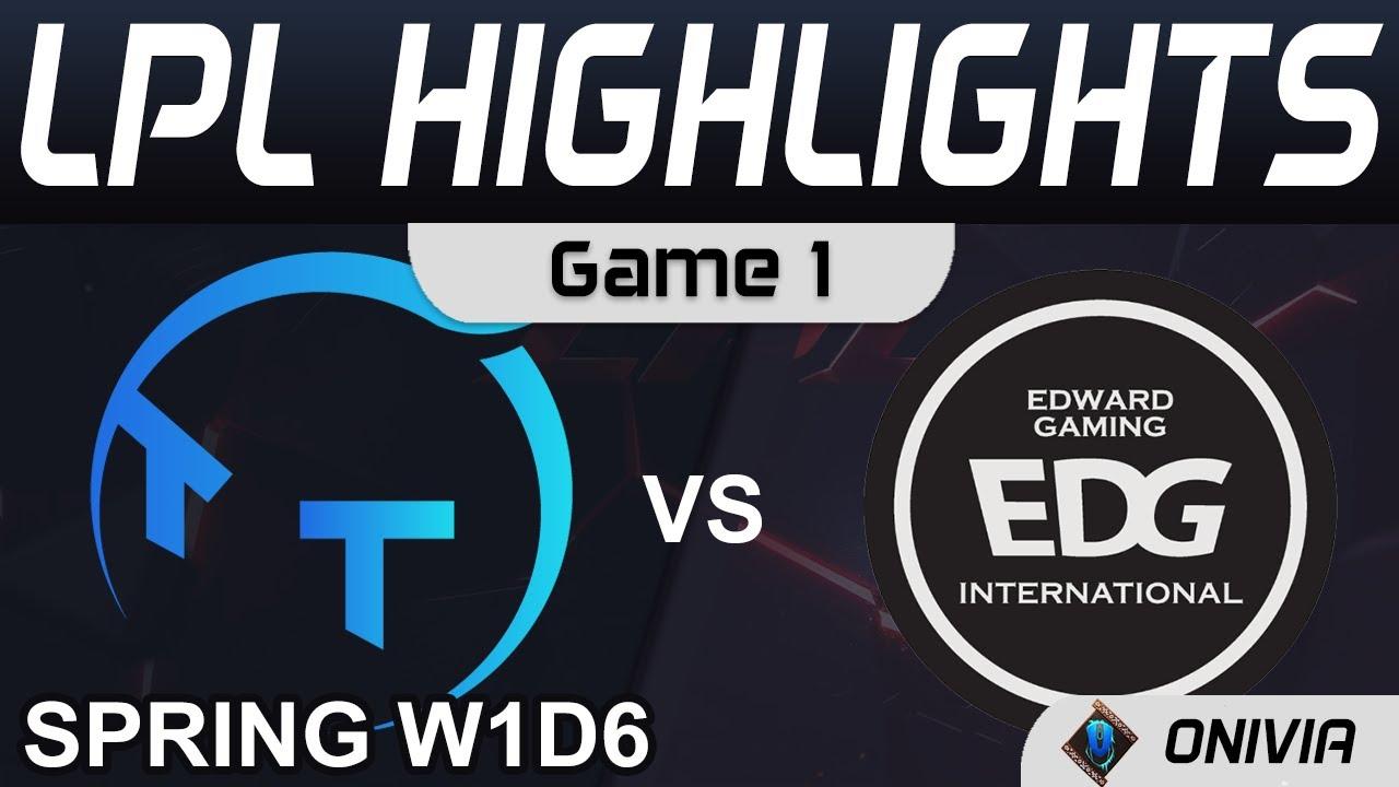 TT vs EDG Highlights Game 1 LPL Spring Season 2022 W1D6 ThunderTalk Gaming vs EDward Gaming by Onivi thumbnail