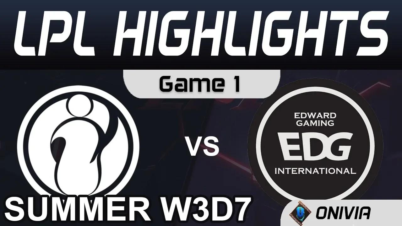 IG vs EDG Highlights Game 1 LPL Summer Season 2020 W3D7 Invictus Gaming vs EDward Gaming by Onivi thumbnail