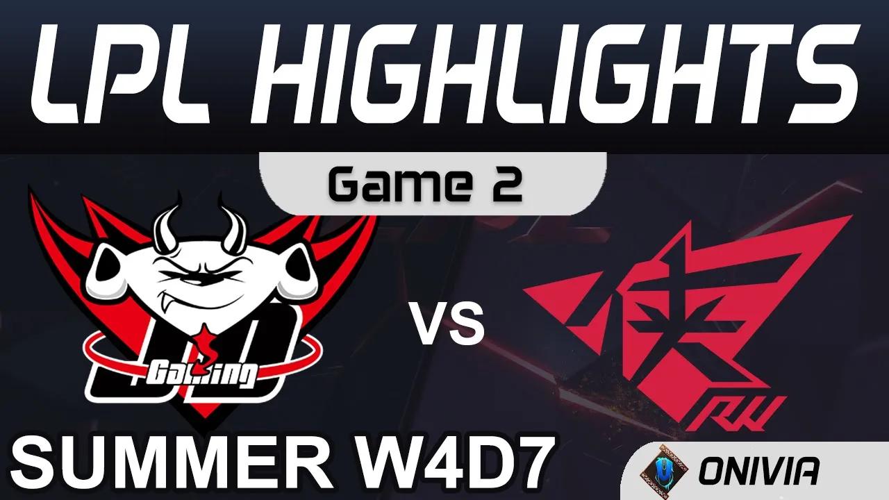 JDG VS RW Highlights Game 2 LPL Summer Season 2020 W4D7 JD Gaming vs Rogue Warriors by Onivia thumbnail