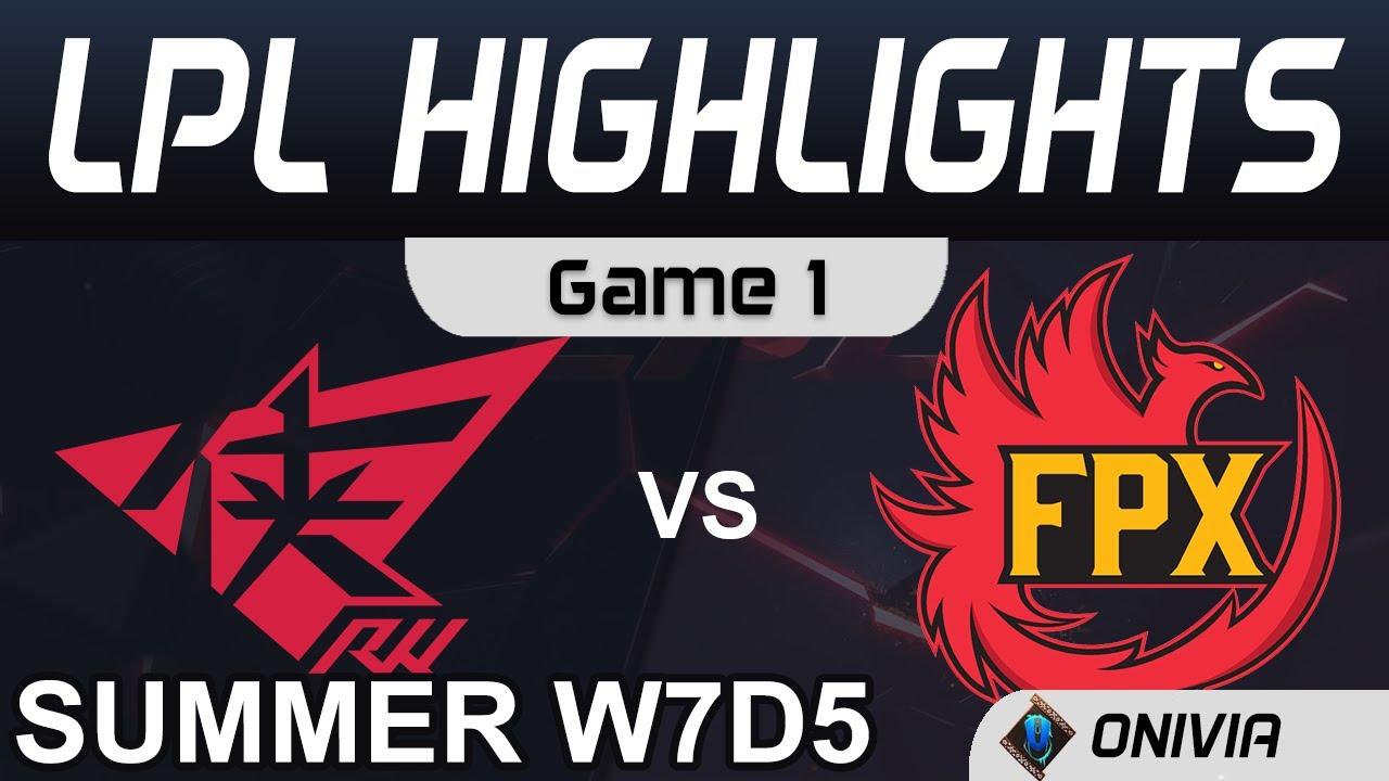 RW vs FPX Highlights Game 1 LPL Summer Season 2020 W7D5 Rogue Warriors vs FunPlus Phoenix by Onivia thumbnail