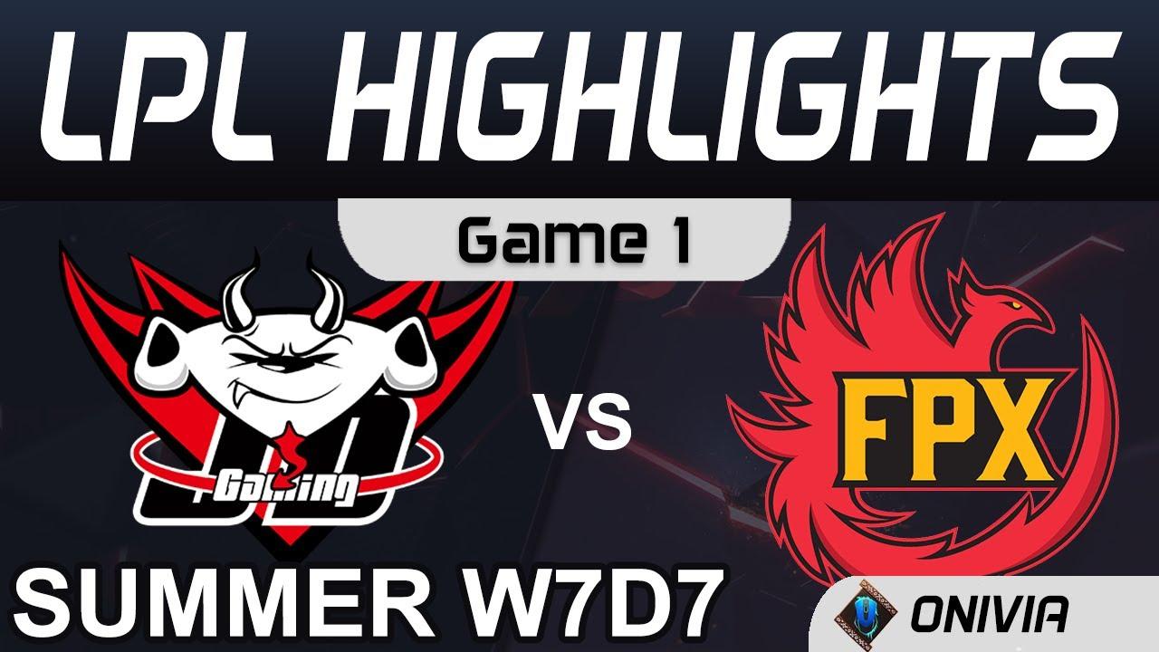 JDG vs FPX Highlights Game 1 LPL Summer Season 2020 W7D7 JD Gaming vs FunPlus Phoenix by Onivia thumbnail