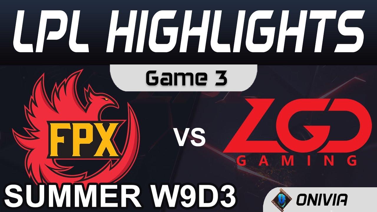 FPX vs LGD Highlights Game 3 LPL Summer Season 2020 W9D3 FunPlus Phoenix vs LGD Gaming by Onivia thumbnail