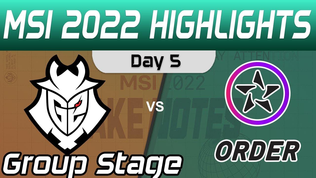 G2 vs ORD Highlights Day 5 MSI 2022 Group Stage G2 Esports vs ORDER by Onivia thumbnail