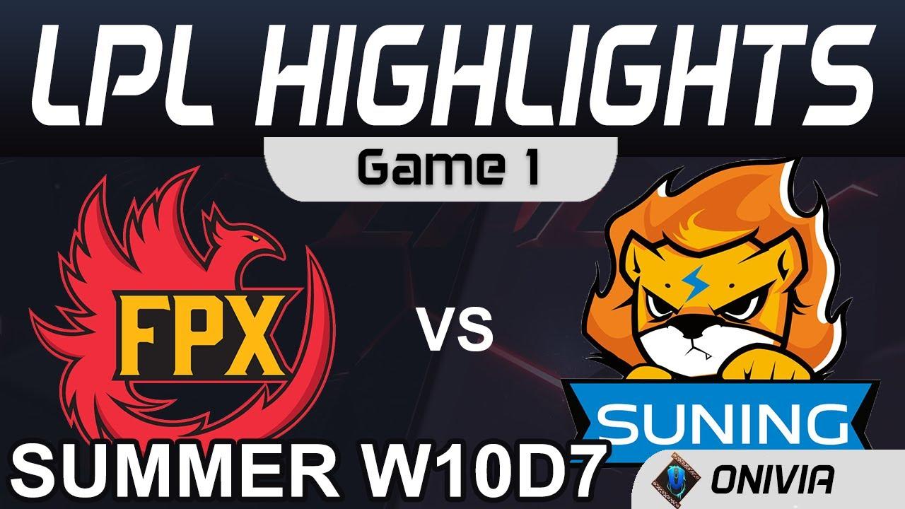 FPX vs SN Highlights Game 1 LPL Summer Season 2020 W10D7 FunPlus Phoenix vs Suning by Onivia thumbnail