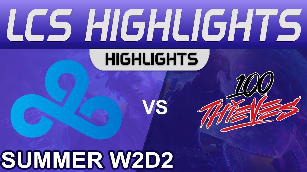 C9 vs 100 Highlights LCS Summer Season 2022 W2D2 Cloud9 vs 100 Thieves by Onivia thumbnail