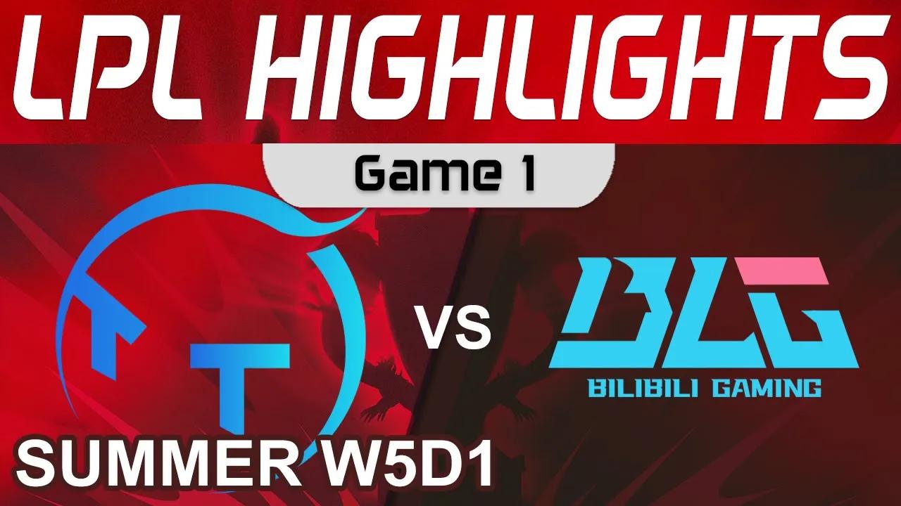 TT vs BLG Highlights Game 1 LPL Summer Season 2022 W5D1 ThunderTalk Gaming vs Bilibili Gaming by Oni thumbnail