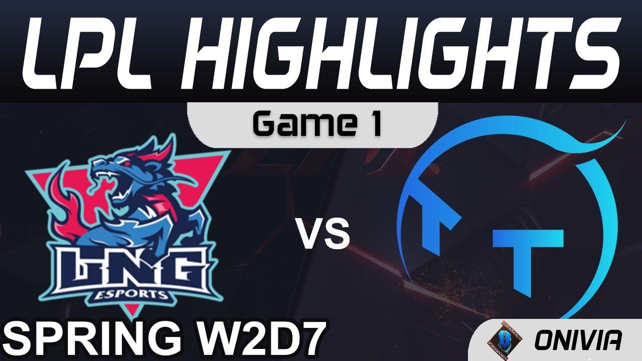 LNG vs TT Highlights Game 1 LPL Spring Season 2021 W2D7 LNG Esports vs ThunderTalk Gaming Onivia thumbnail