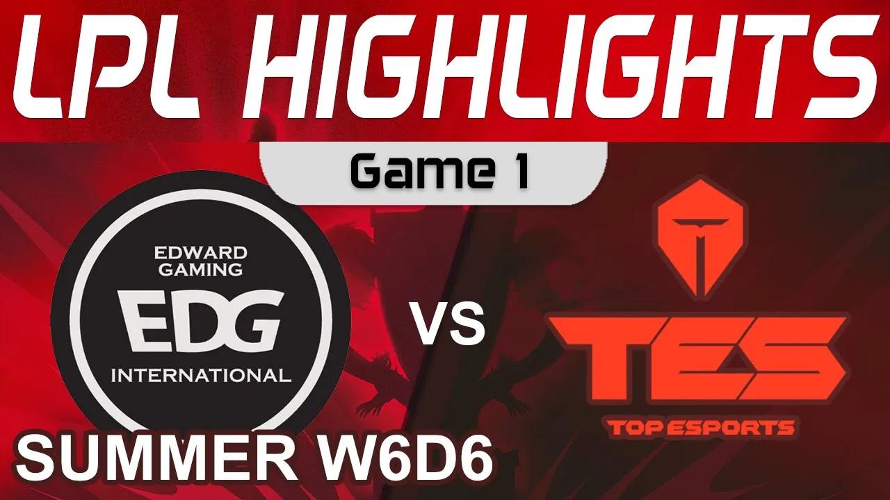 EDG vs TES Highlights Game 1 LPL Summer Season 2022 W6D6 EDward Gaming vs Top Esports by Onivia thumbnail