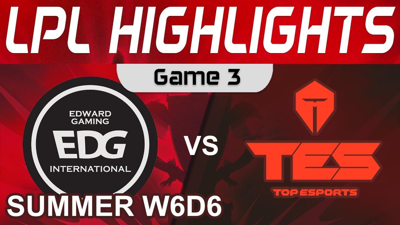 EDG vs TES Highlights Game 3 LPL Summer Season 2022 W6D6 EDward Gaming vs Top Esports by Onivia thumbnail