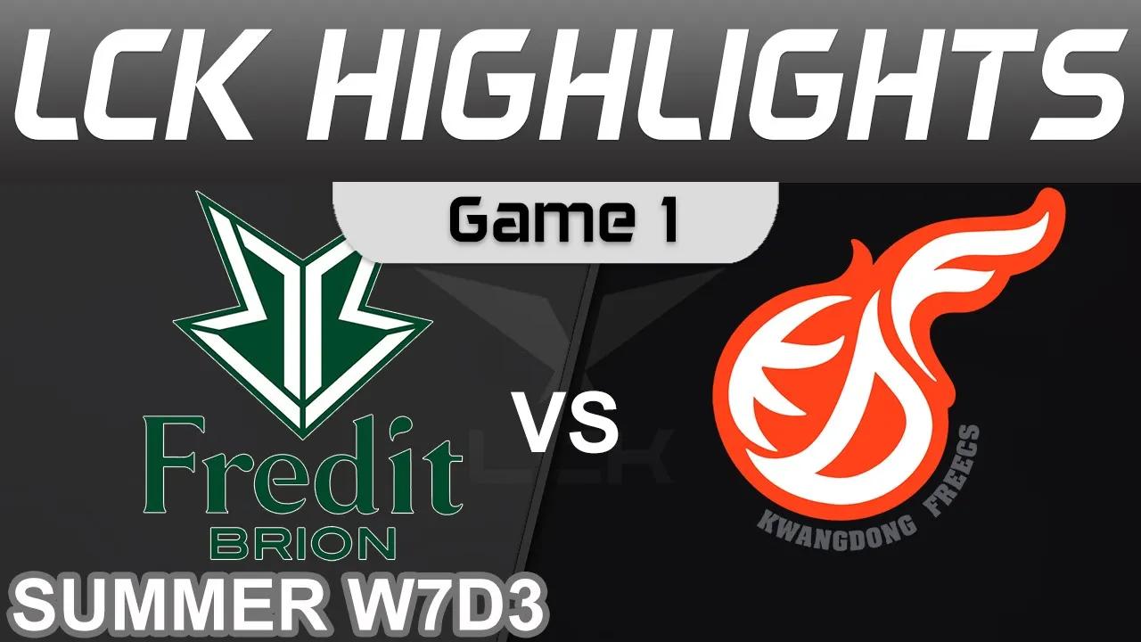 BRO vs KDF Highlights Game 1 LCK Summer Season 2022 W7D3 Fredit BRION vs Kwangdong Freecs by Onivia thumbnail