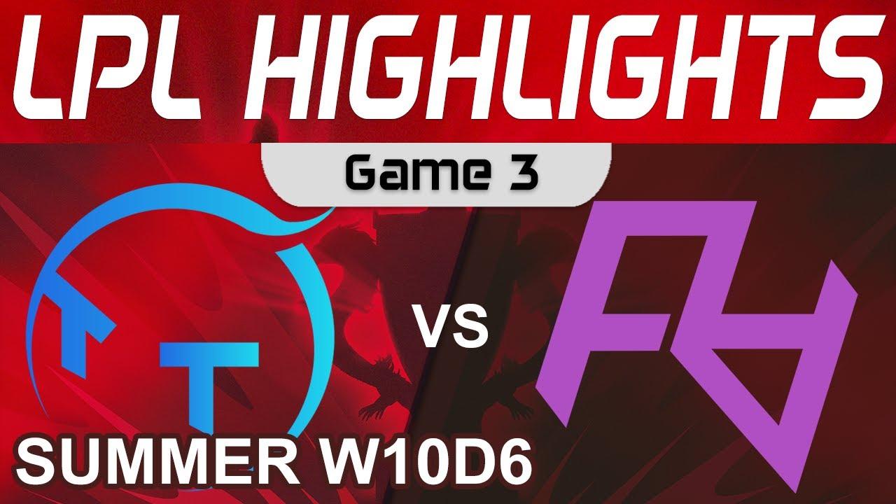 TT vs RA Highlights Game 3 LPL Summer Season 2022 W10D6 ThunderTalk Gaming vs Rare Atom by Onivia thumbnail