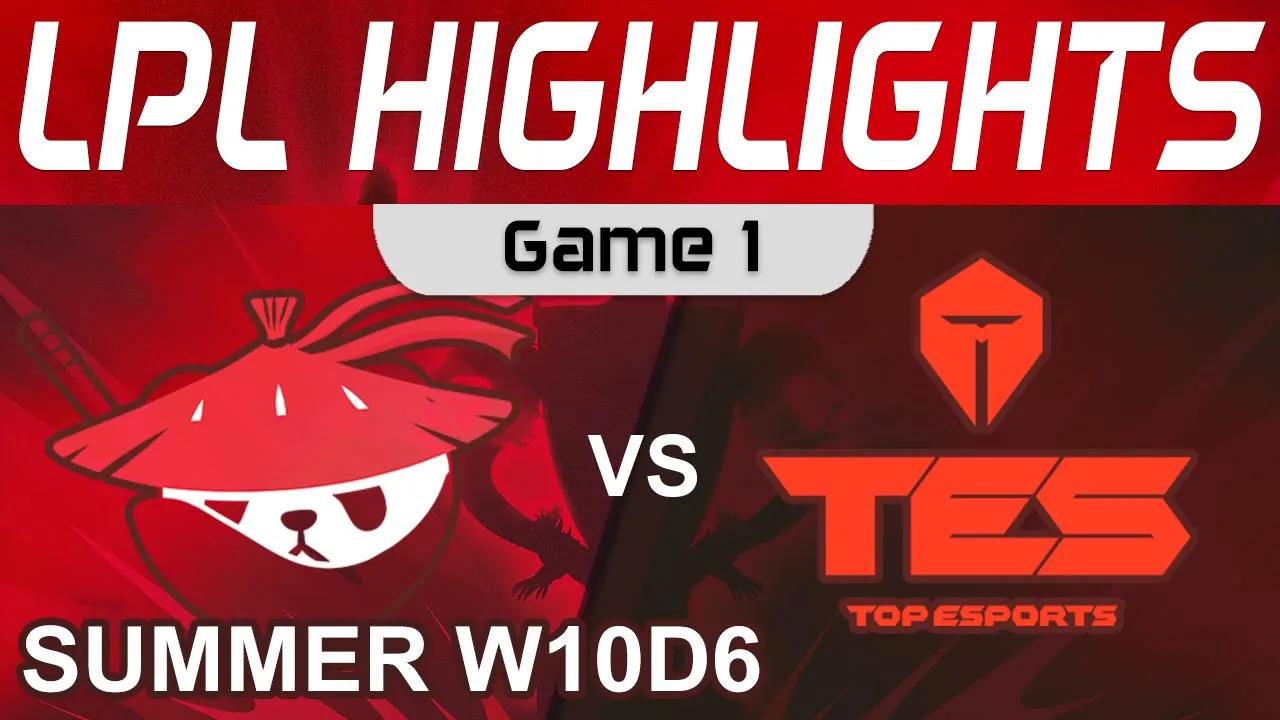 AL vs TES Highlights Game 1 LPL Summer Season 2022 W10D6 Anyone's Legend vs Top Esports by Onivia thumbnail