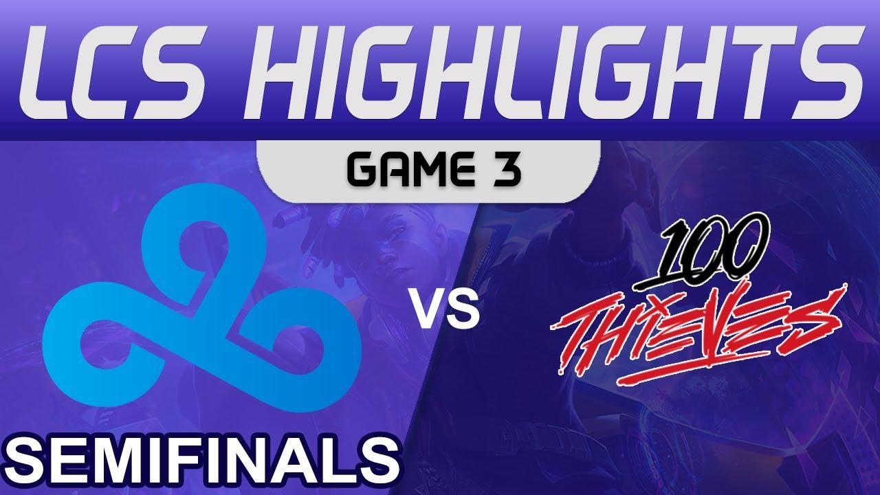 C9 vs 100 Highlights Game 3 Playoffs Semifinals LCS Summer 2022 Cloud9 vs 100 Thieves by Onivia thumbnail