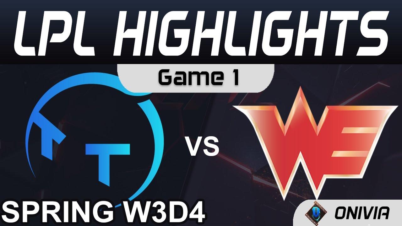 TT vs WE Highlights Game 1 LPL Spring Season 2021 W3D4 ThunderTalk Gaming vs Team WE Onivia thumbnail