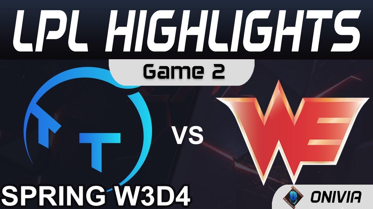 TT vs WE Highlights Game 2 LPL Spring Season 2021 W3D4 ThunderTalk Gaming vs Team WE Onivia thumbnail