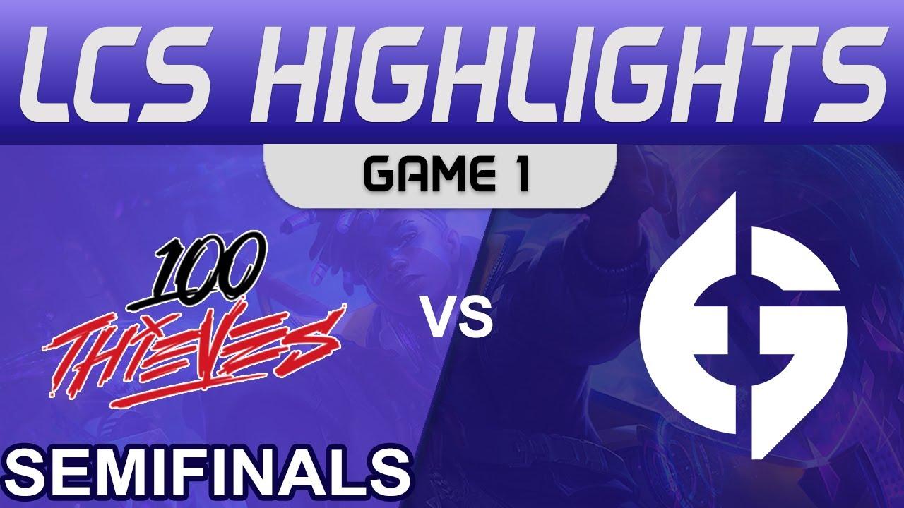 100 vs EG Highlights Game 1 Playoffs Semifinals LCS Summer 2022 100 Thieves vs Evil Geniuses by Oniv thumbnail