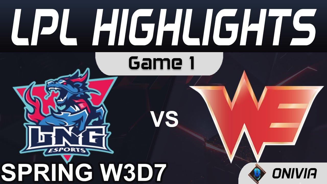 LNG vs WE Highlights Game 1 LPL Spring Season 2021 W3D7 LNG Esports vs Team WE by Onivia thumbnail