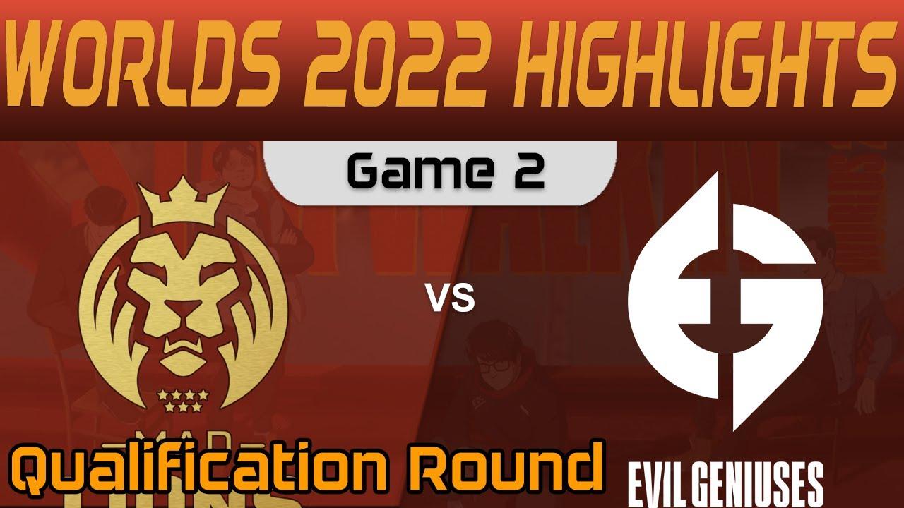 MAD vs EG Highlights Game 2 Qualification Round Worlds 2022 MAD Lions vs Evil Geniuses by Onivia thumbnail