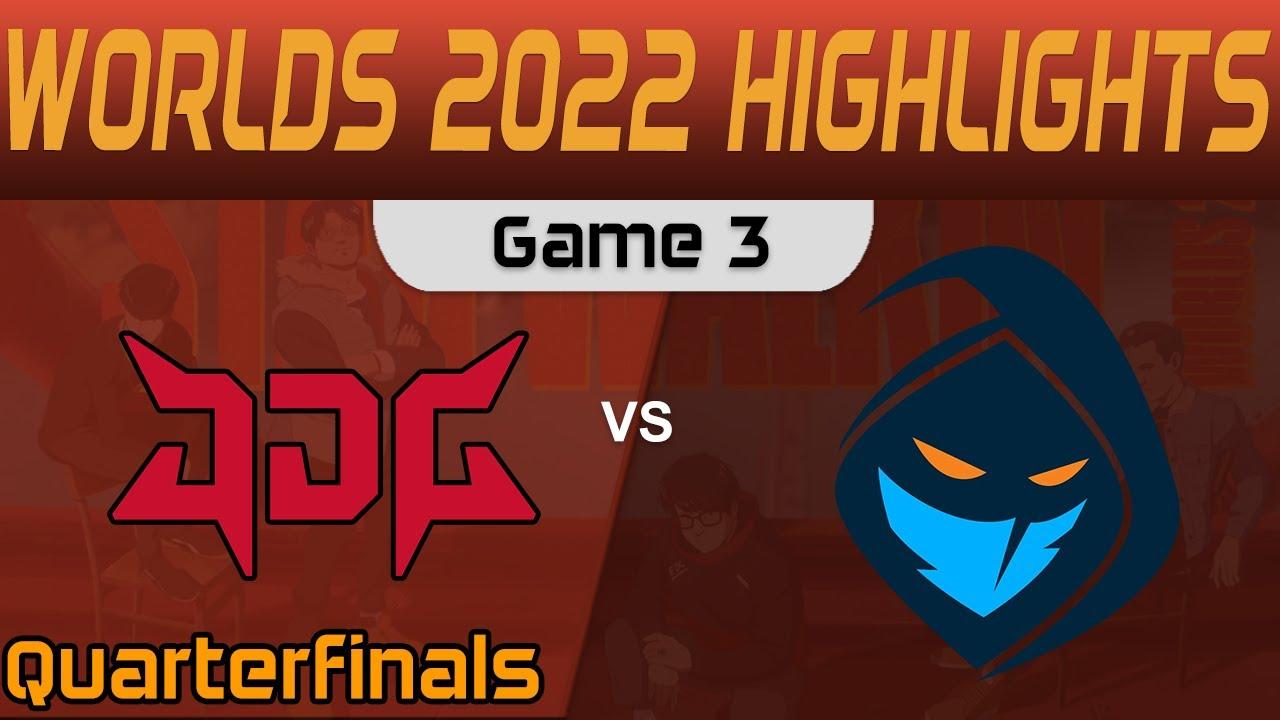 JDG vs RGE Highlights Game 3 Quarterfinals Worlds 2022 JD Gaming vs Rogue by Onivia thumbnail