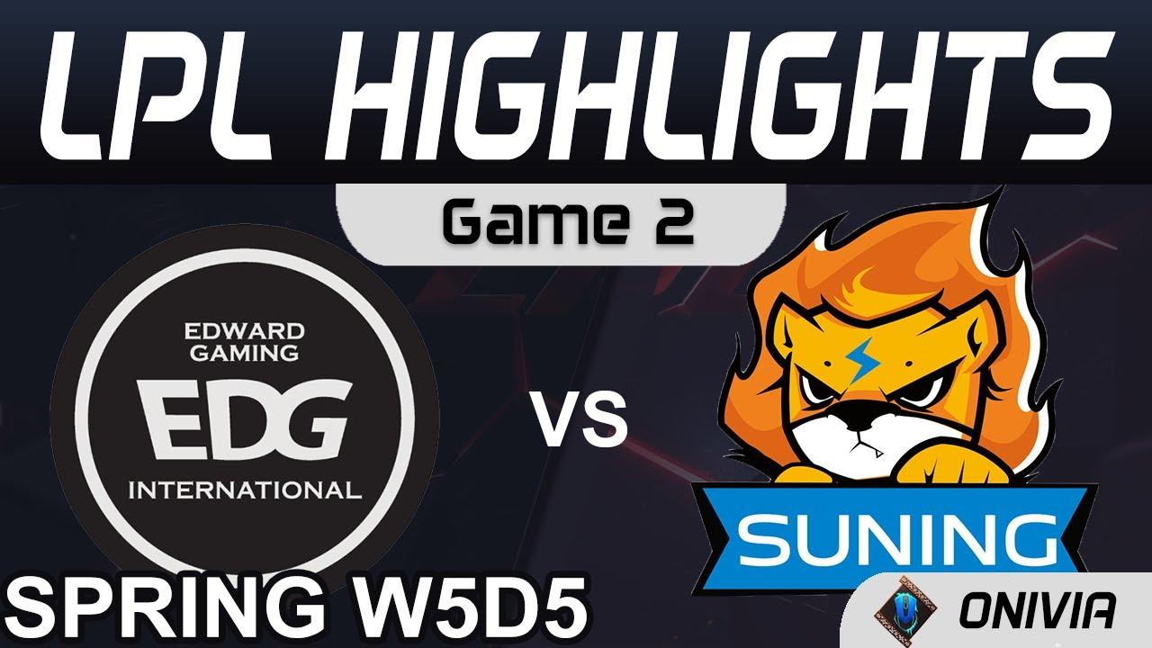 EDG vs SN Highlights Game 2 LPL Spring Season 2021 W5D5 Edward Gaming vs Suning by Onivia thumbnail