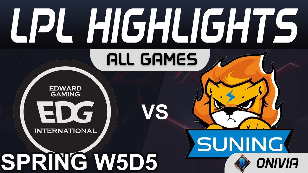 EDG vs SN Highlights ALL GAMES LPL Spring Season 2021 W5D5 Edward Gaming vs Suning by Onivia thumbnail