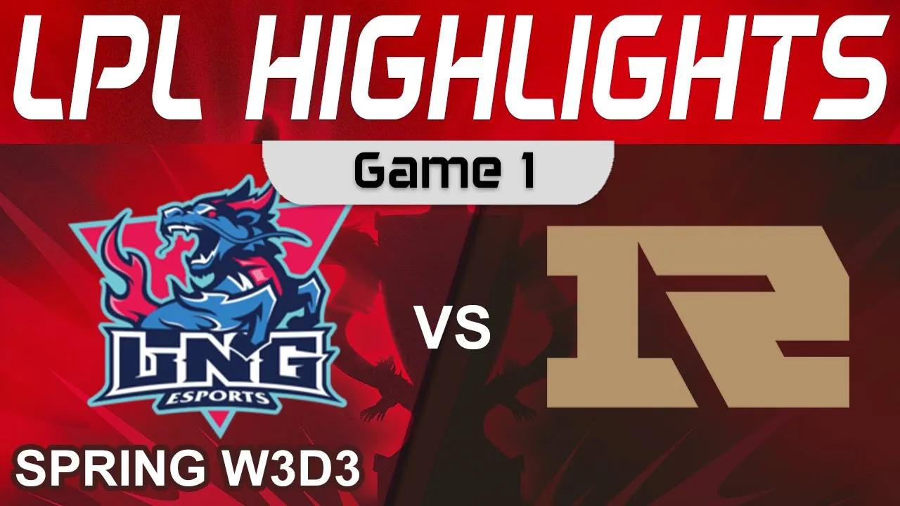 LNG vs RNG Highlights Game 1 LPL Spring Season 2023 W3D3 LNG Esports vs Royal Never Give Up by Onivi thumbnail