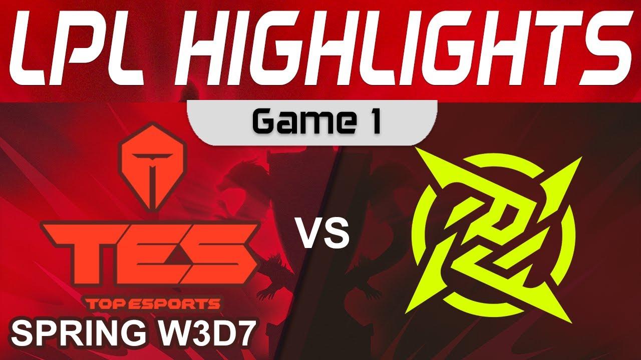 TES vs NIP Highlights Game 1 LPL Spring Season 2023 W3D7 Top Esports vs Ninjas in Pyjamas by Onivia thumbnail