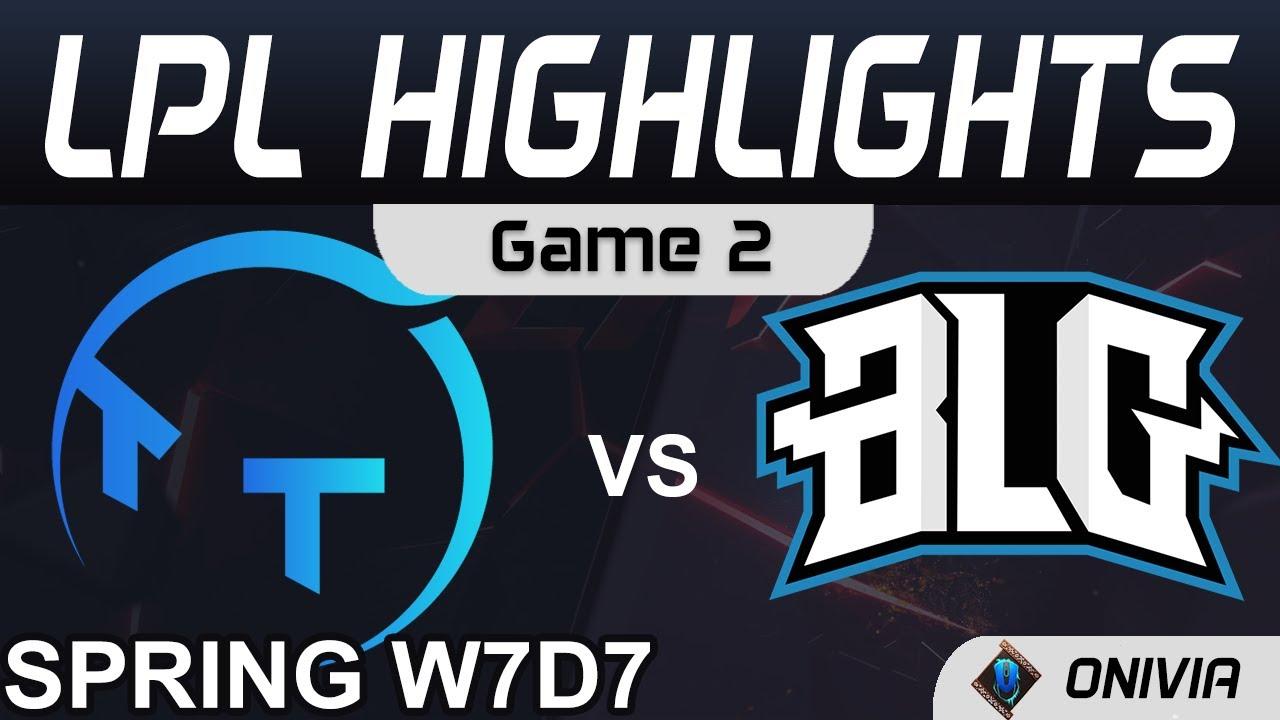 TT vs BLG Highlights Game 2 LPL Spring Season 2021 W7D7 ThunderTalk Gaming vs Bilibili Gaming by Oni thumbnail