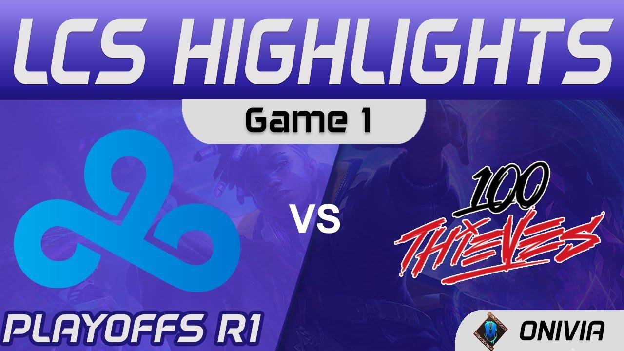 C9 vs 100 Highlights Game 1 Playoffs R1 LCS Spring 2021 Cloud9 vs 100 Thieves by Onivia thumbnail