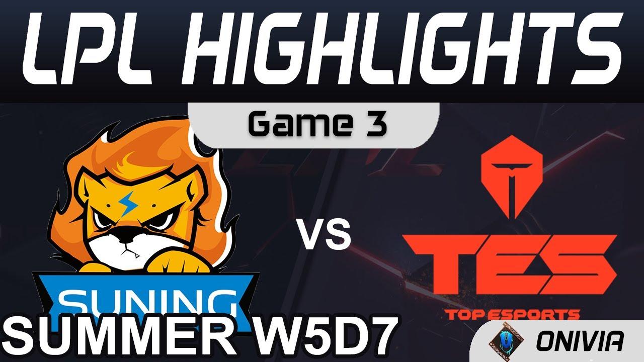 SN vs TES Highlights Game 3 LPL Summer Season 2021 W5D7 Suning vs Top Esports by Onivia thumbnail