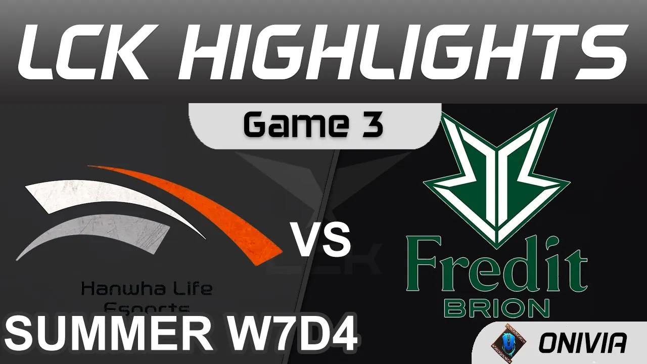 HLE vs BRO Highlights Game 3 LCK Summer Season 2021 W7D4 Hanwha Life Esports vs Fredit BRION by Oniv thumbnail