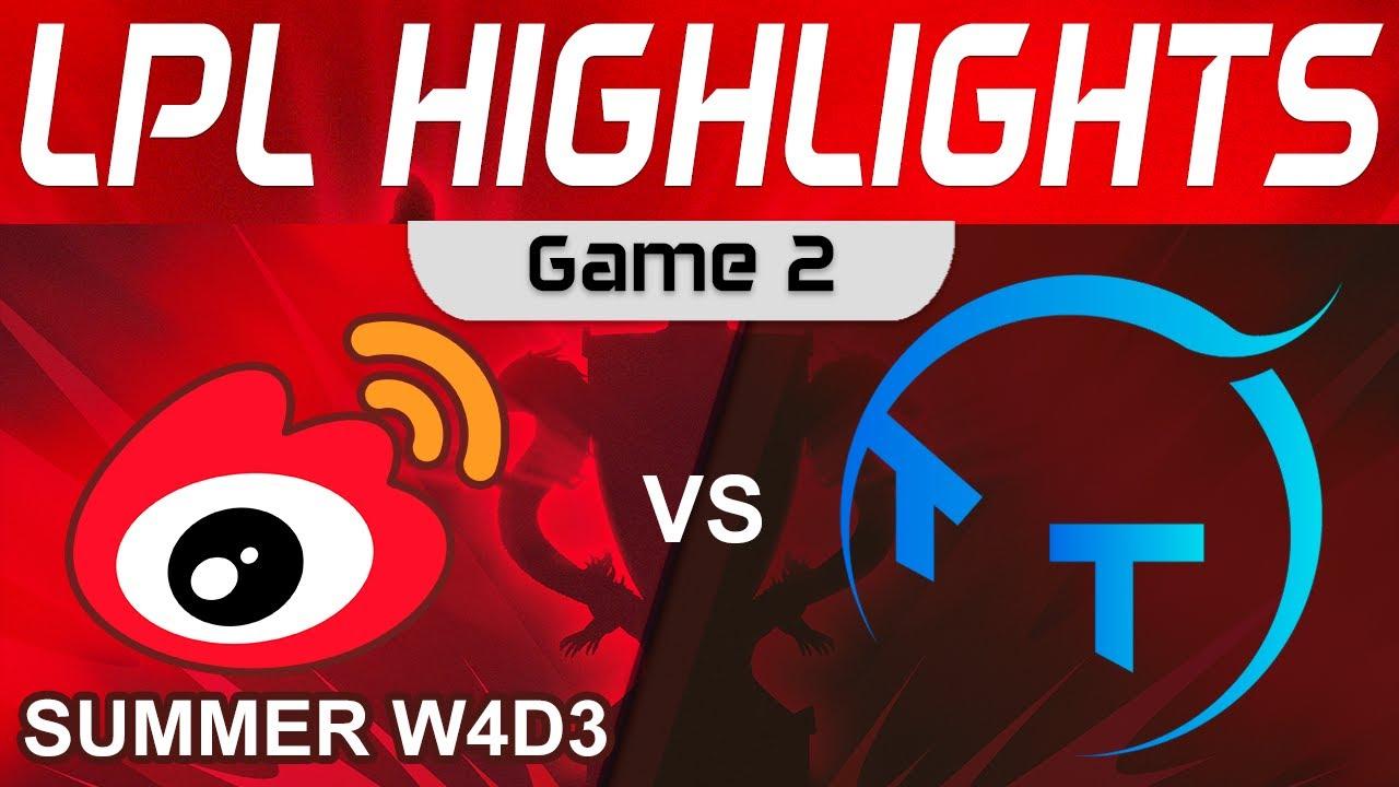 WBG vs TT Highlights Game 2 LPL Summer Season 2023 W4D3 Weibo Gaming vs ThunderTalk Gaming by Onivia thumbnail