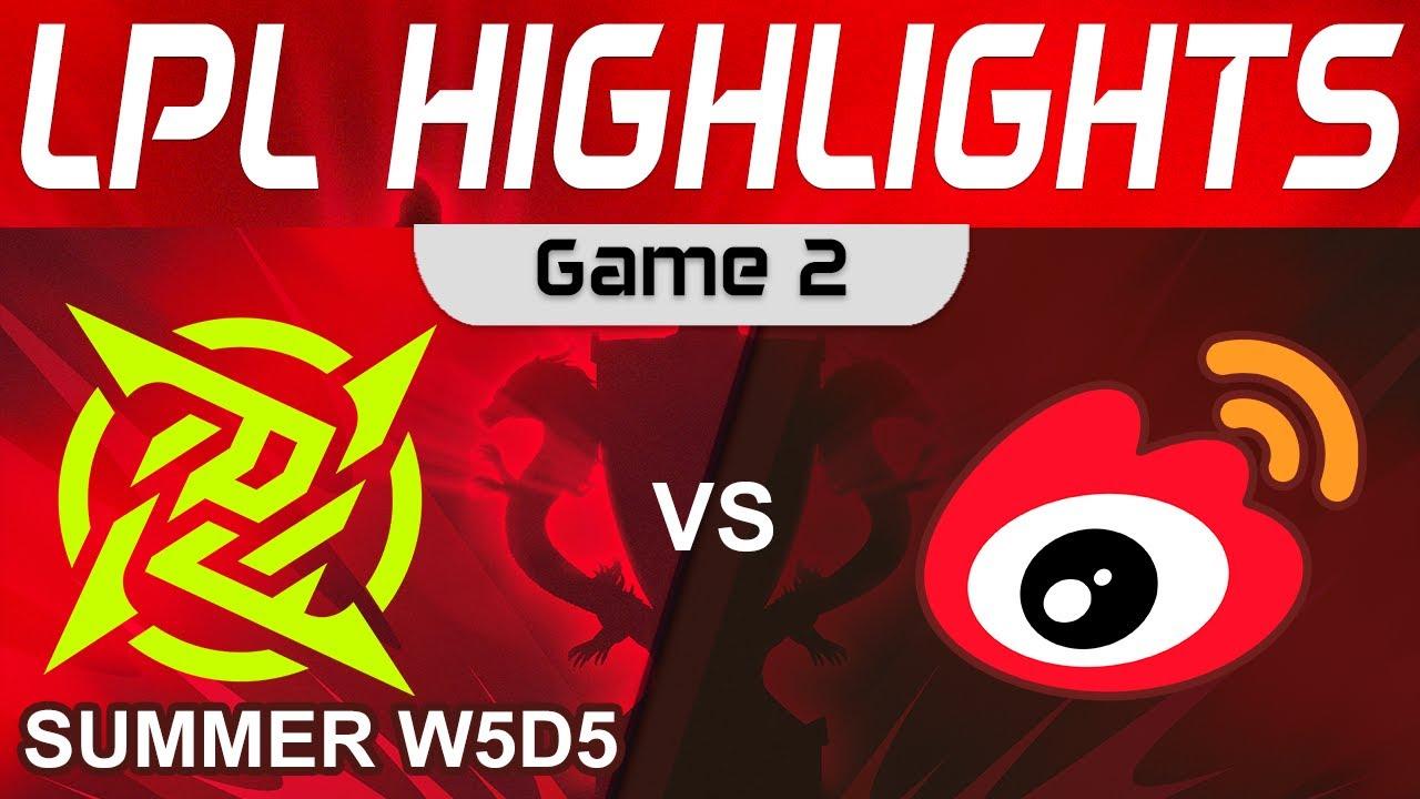 NIP vs WBG Highlights Game 2 LPL Summer Season 2023 W5D5 Ninjas in Pyjamas vs Weibo Gaming by Onivia thumbnail