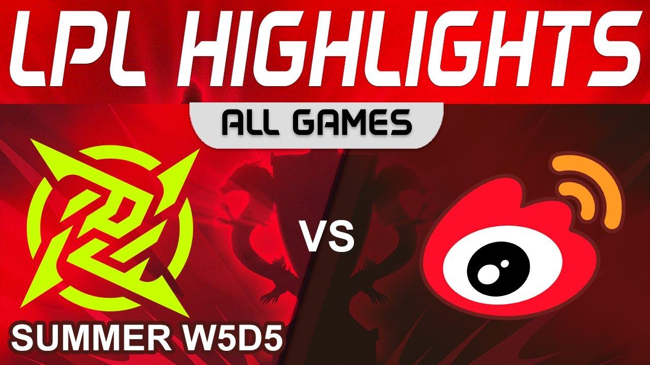 NIP vs WBG Highlights ALL GAMES LPL Summer Season 2023 W5D5 Ninjas in Pyjamas vs Weibo Gaming thumbnail