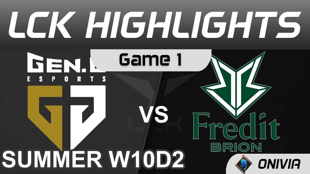 GEN vs BRO Highlights Game 1 LCK Summer Season 2021 W10D2 Gen G vs Fredit BRION by Onivia thumbnail