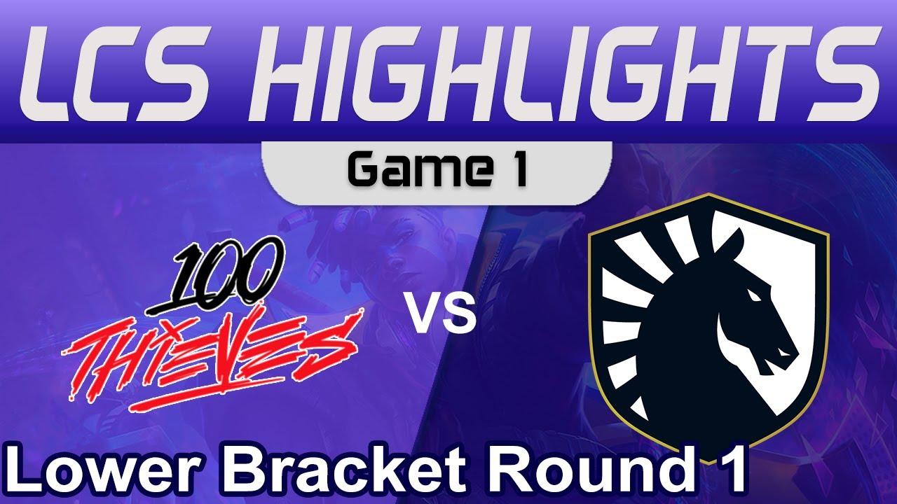 100 vs TL Game 1 Highlights LCS Playoffs 2023 Lower Bracket Round 1 100 Thieves vs Team Liquid thumbnail