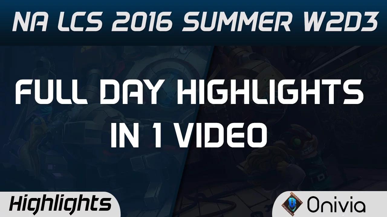 NA LCS Full W2D3 Highlights TSM vs IMT NV vs P1 FOX vs TL CLG vs C9 Summer 2016 thumbnail