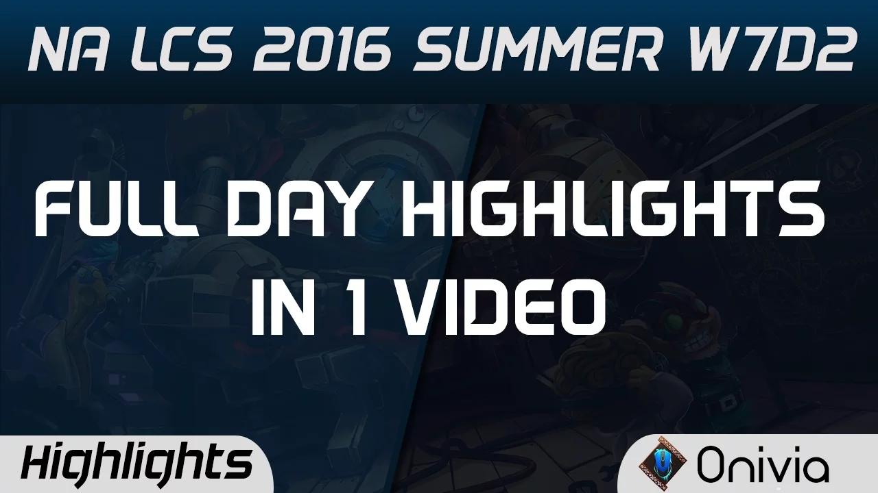 NA LCS Full W7D2 Highlights FOX vs TSM | NRG vs NV | C9 vs APX | P1 vs TL Summer 2016 thumbnail