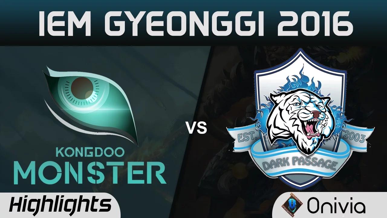 KDM vs DP Highlights IEM Gyeonggi 2016 D2 Kongdoo Monster vs Dark Passage thumbnail