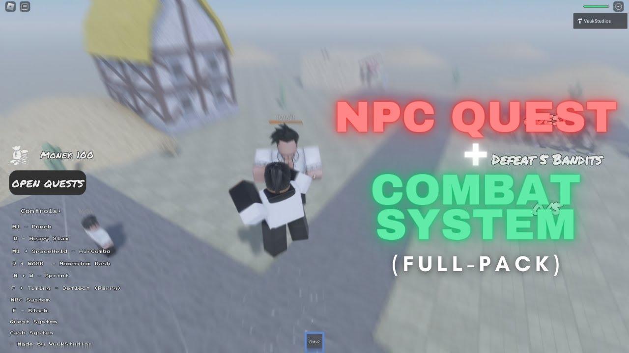 NPC QUEST + COMBAT V2 SYSTEM (FULL-PACK) | Roblox Studio thumbnail