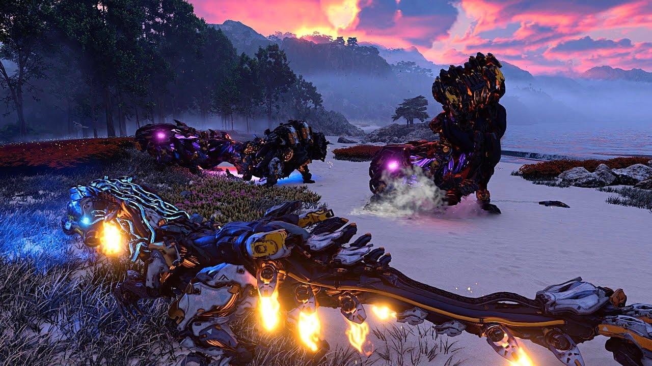 Fire Clawstrider & Widemaw VS 2 Apex Widemaws | Horizon Forbidden West thumbnail