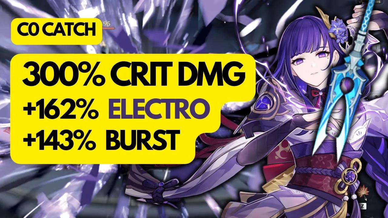 C0 Raiden ~300% CRIT DMG then +305% BONUS 😱 thumbnail