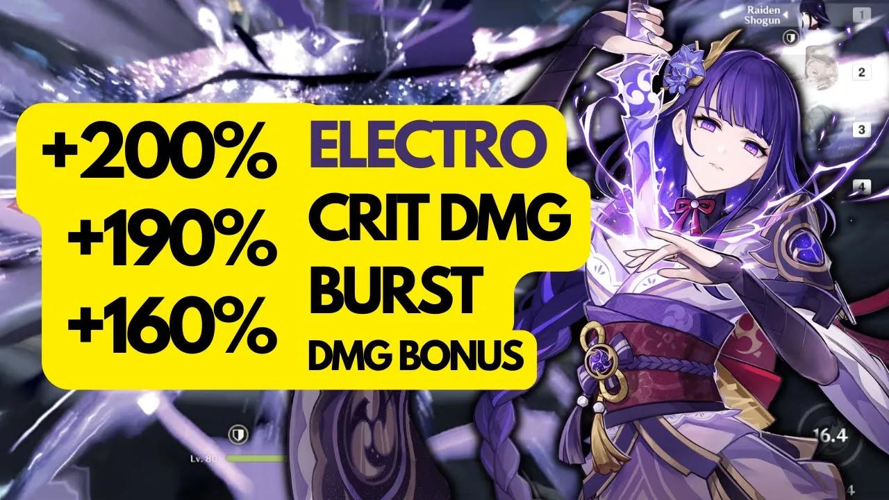 C0 Raiden BUT +200% +190% +160% ELECTRO CRIT BURST DMG thumbnail