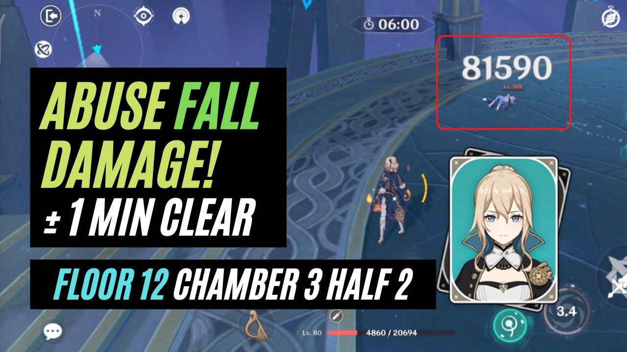 ABUSE FALL DAMAGE! - Tips NEW 1.5 Spiral Abyss Floor 12 Chamber 3 2nd Half - Jean Elemental Skill thumbnail