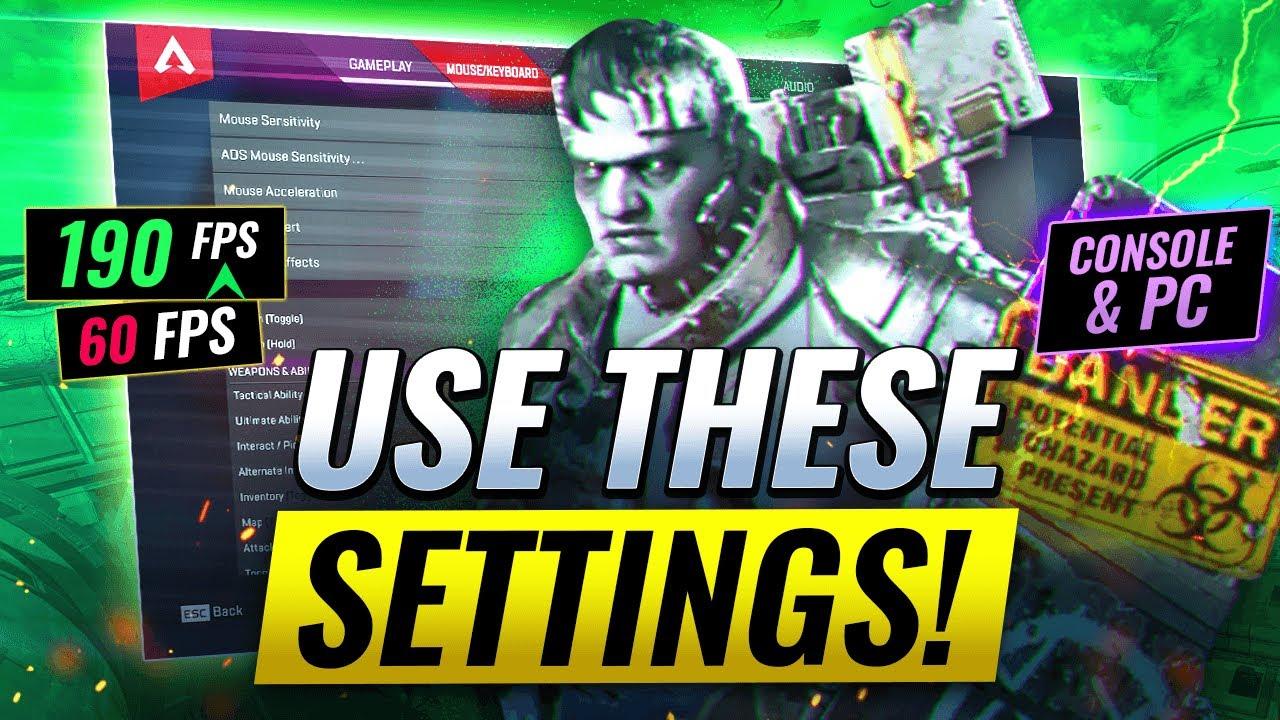 BEST APEX LEGENDS SETTINGS! (Apex PC & CONSOLE SEASON 10 FPS BOOST + NO INPUT DELAY) thumbnail